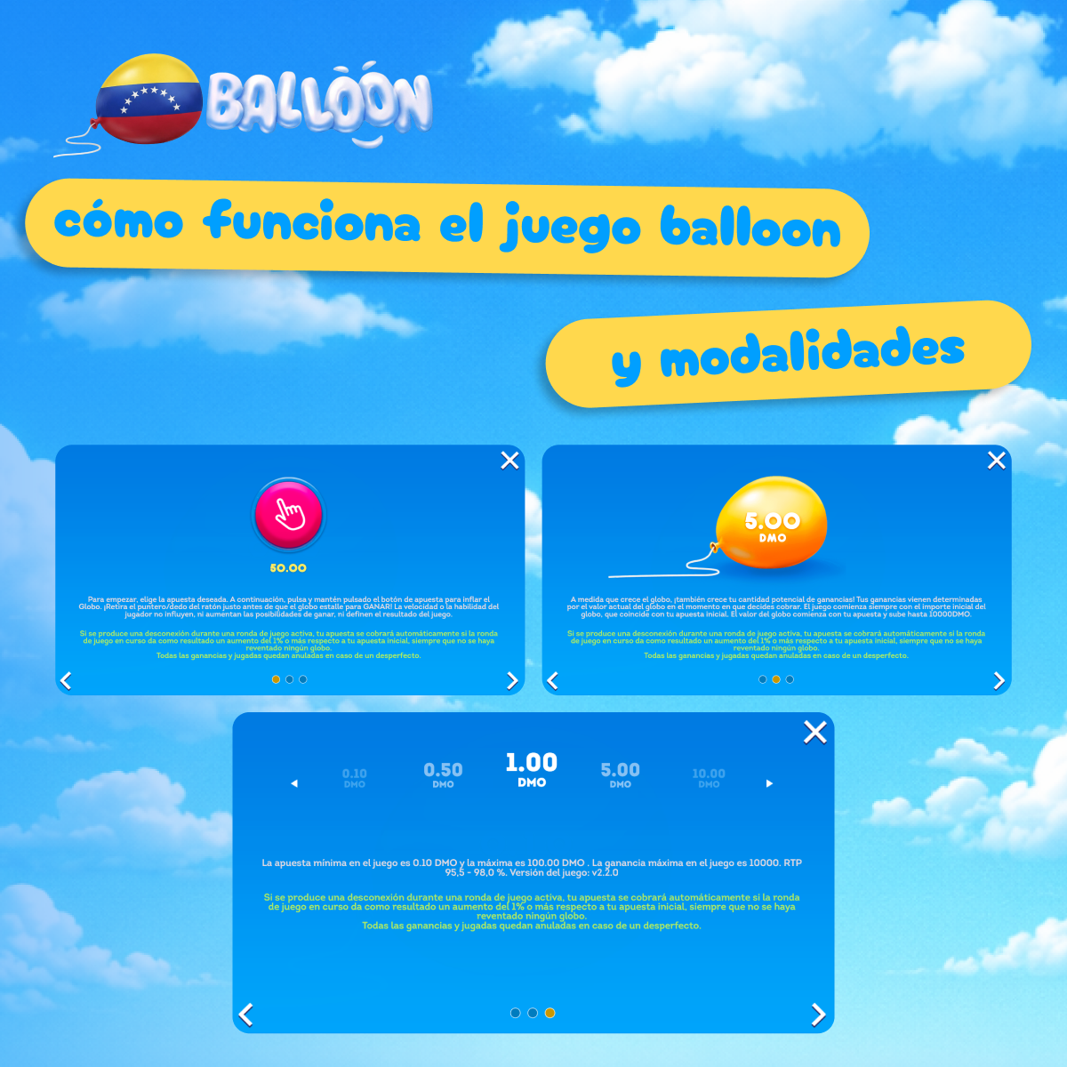 Mecánica de inflar globos en Balloon