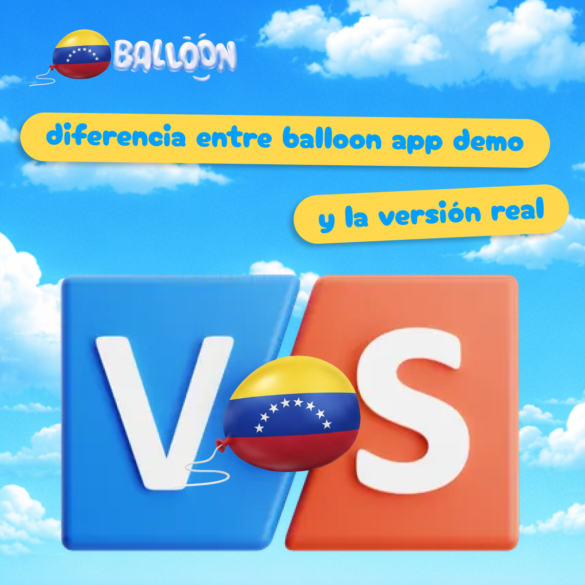 Comparación entre Balloon App Demo y la versión real del juego